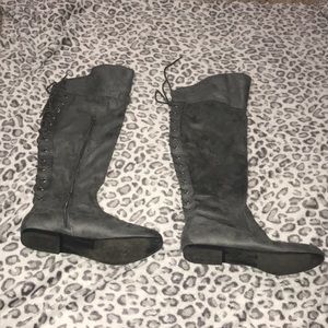 Grey suede boots